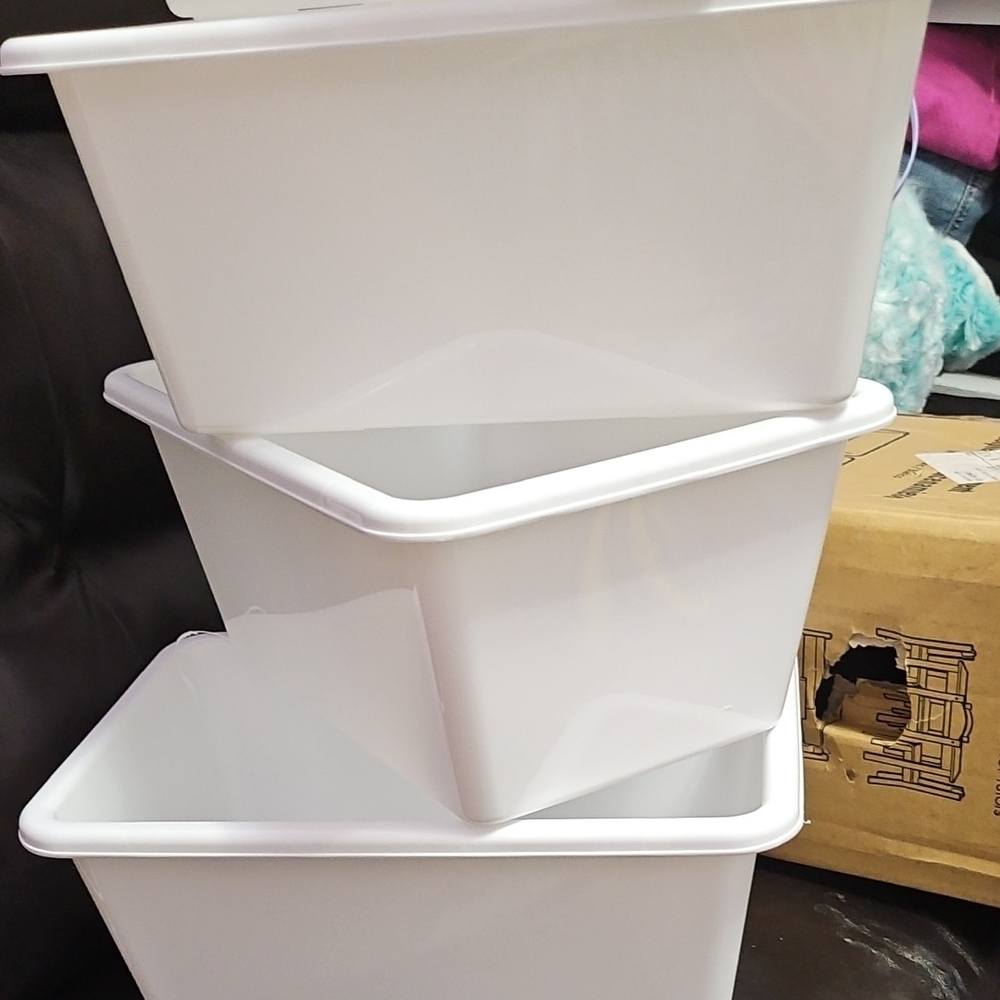 White Storage Bins - Set of 4